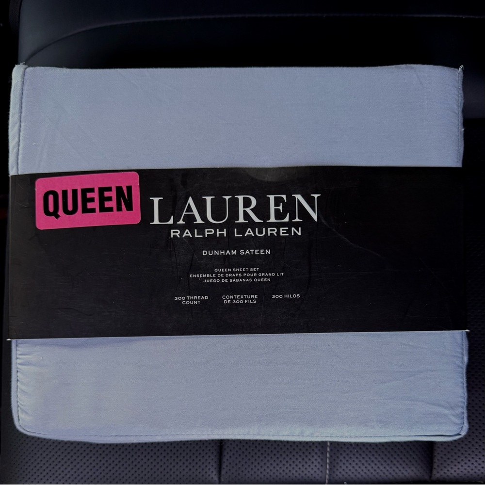 Ralph Lauren Dunham Sateen Queen 300 Thread Count Sheet Set in Mist
